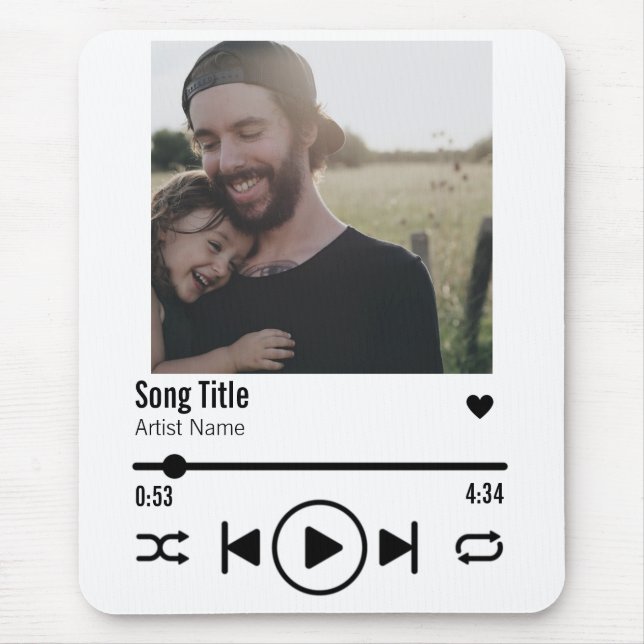 Personalized Father's Day Photo Song Playlist  Mouse Pad (Front)