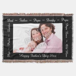 Personalized Father's Day Photo Throw Blanket