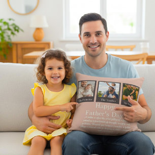 Personalized Father's Day Photo Throw Pillow