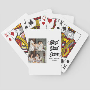 Personalized father's Day, two photo collage gift Playing Cards