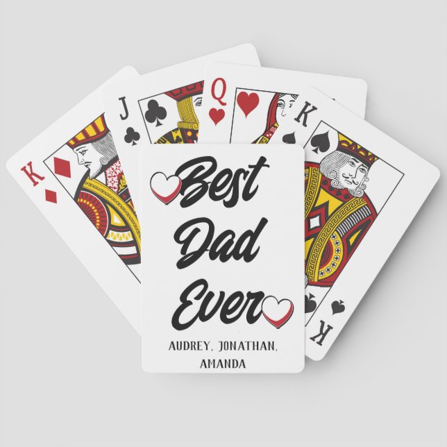 Personalized father's Day, two photo collage gift Playing Cards (Back)