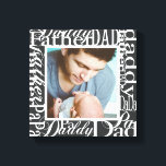 Personalized Father's Day Word Collage Photo Print<br><div class="desc">Add your favourite Instagram photo to create a beautiful unique photo collage wrapped canvas print. Your personal photo surrounded by a word collage border of the many ways to say DAD. Faux linen texture that can be changed to customized background from Zazzle's colour palette. Perfect for creating memories and keepsake...</div>