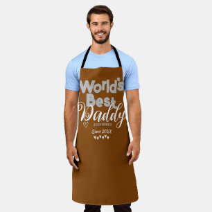 Personalized Fathers Day, world's best daddy gift  Apron