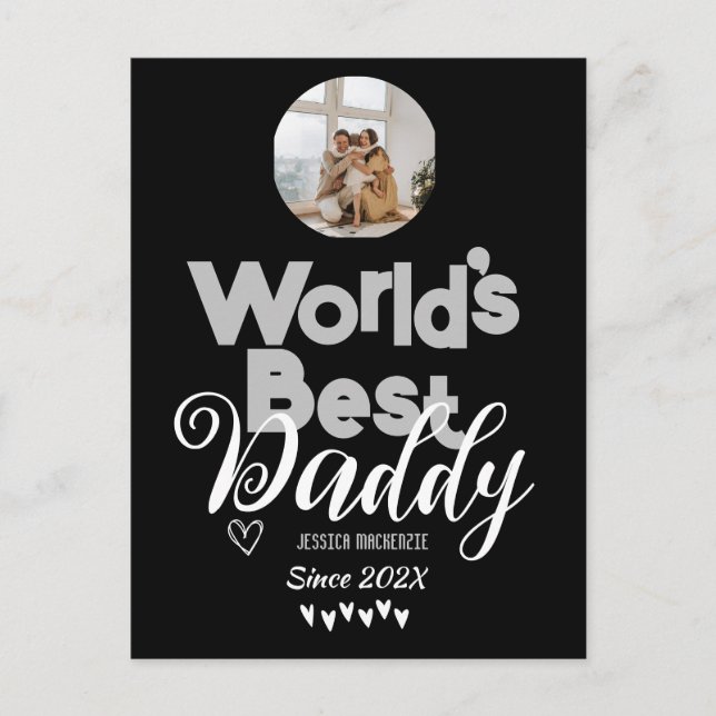 Personalized Fathers Day, world's best daddy gift  Holiday Postcard (Front)