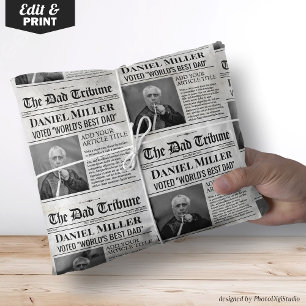 Personalized Father's Day Wrapping Paper Newspaper