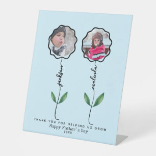 Personalized Fathers Garden Photo gift from kids Pedestal Sign