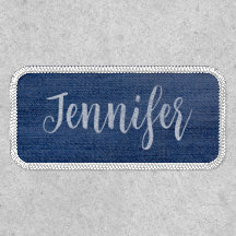 Personalized Faux Blue Denim Name