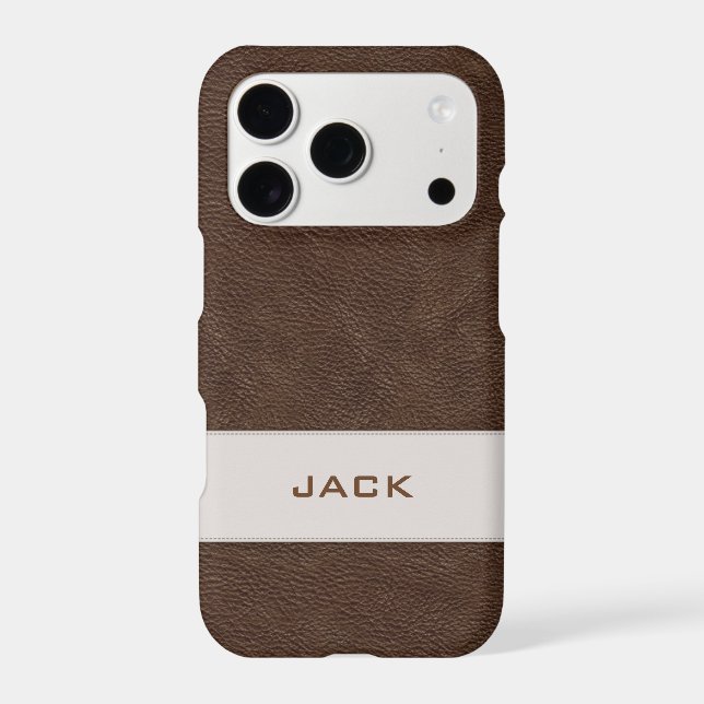 Personalized Faux Brown Leather (Back)