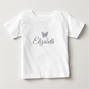 personalized faux diamond sparkle butterfly baby T-Shirt