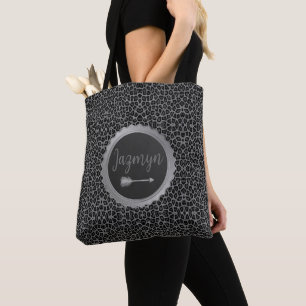 Personalized Faux Fur Leopard Tote Bag