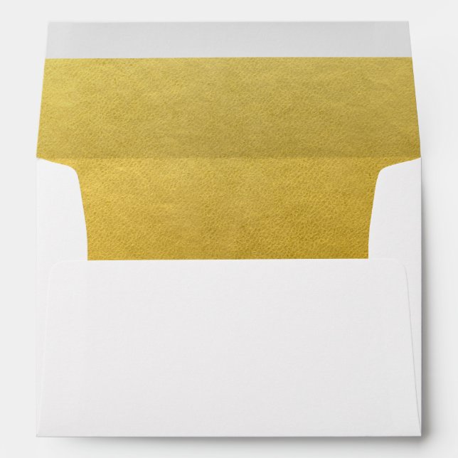 Personalized Faux Gold Foil Custom Envelope Liner (Back (Bottom))