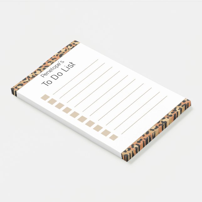 Personalized Faux Gold Glitter & White 4x6" Post-i Post-it Notes (Angled)