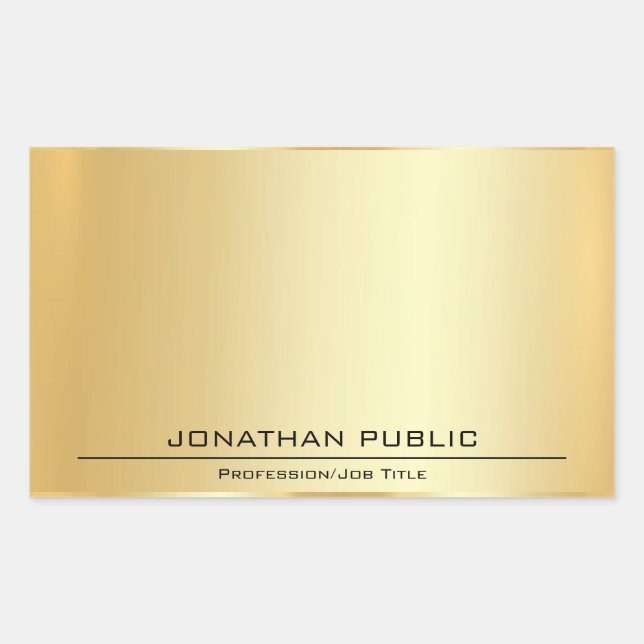 Personalized Faux Gold Metallic Look Add Text Sticker (Front)