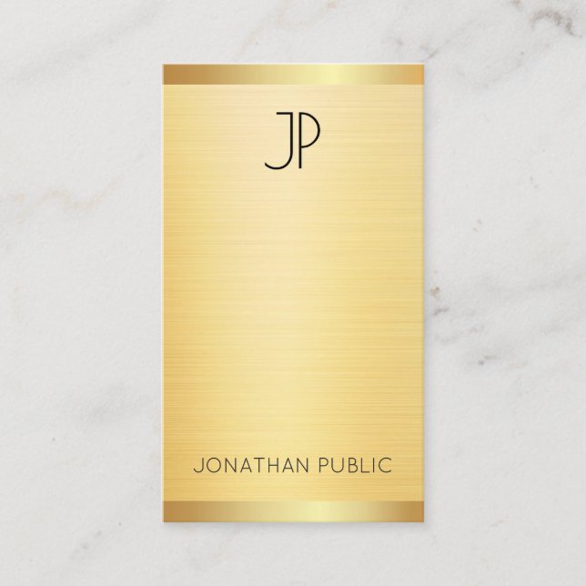 Personalized Faux Gold Modern Elegant Professional Business Card (Front)