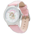 Personalized faux gold & pink unicorn watch