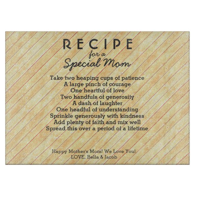 Personalized Faux Gold Wood Special Mother Cutting Board (Front)