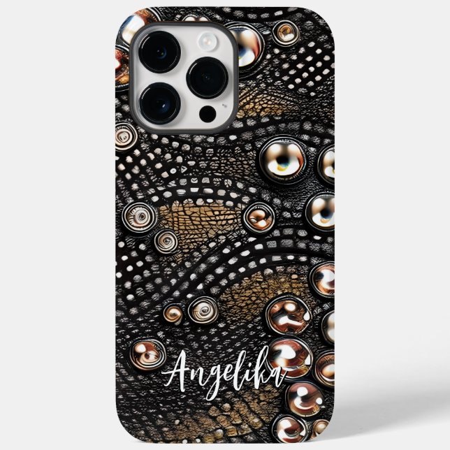 Personalized Faux Leather Abstract Minimalist Case-Mate iPhone Case (Back)