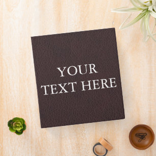 Personalized Faux Leather Look Your Own Text Binder