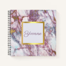 Personalized Faux Marble Sketchbook