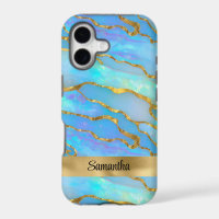 Personalized Faux Opal Stone and Gold