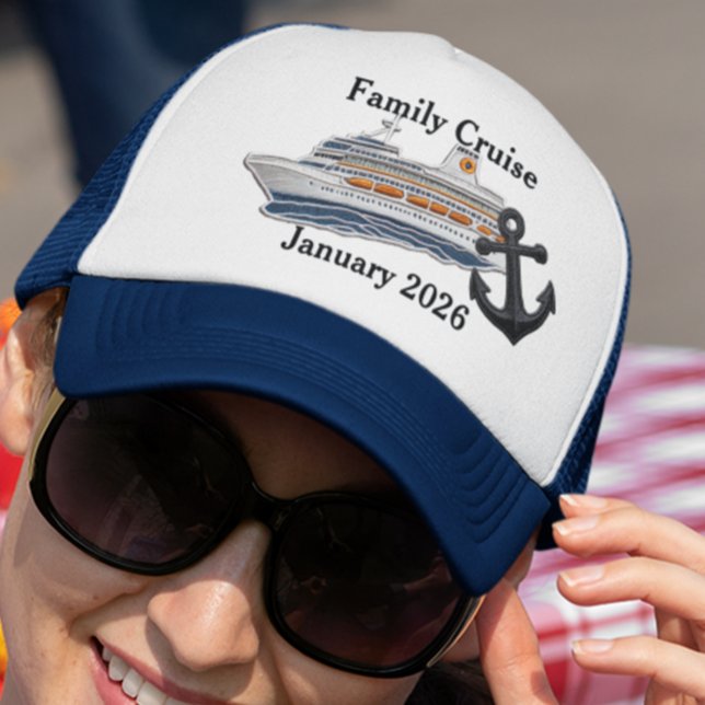 Personalized Faux Patches Family Cruise Ship Trucker Hat (Creator Uploaded)