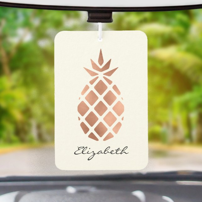 Personalized faux rose gold foil pineapple air freshener (Creator Uploaded)