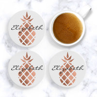 Personalized faux rose gold foil pineapple