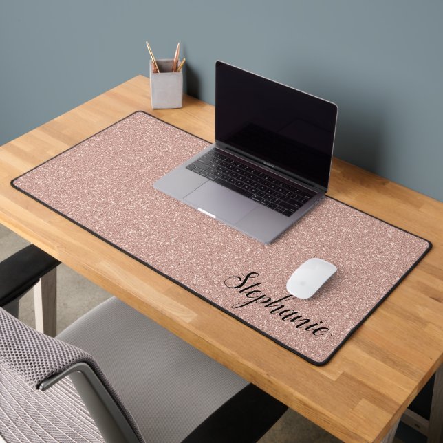 Personalized Faux Rose Gold Glitter (Bureau 2)