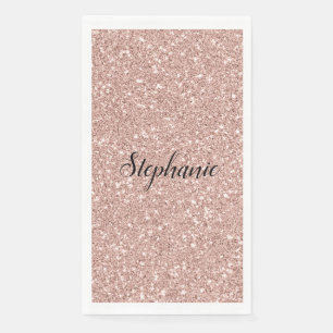 Personalized Faux Rose Gold Glitter   Napkin