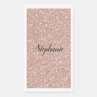 Personalized Faux Rose Gold Glitter Napkin