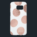 Personalized faux rose gold hand drawn polka dots samsung galaxy s7 case<br><div class="desc">A modern,  stylish and original custom and personalized hand drawn big polka dots pattern with chic and luxurious faux rose gold foil effect. The background colour is fully customizable</div>