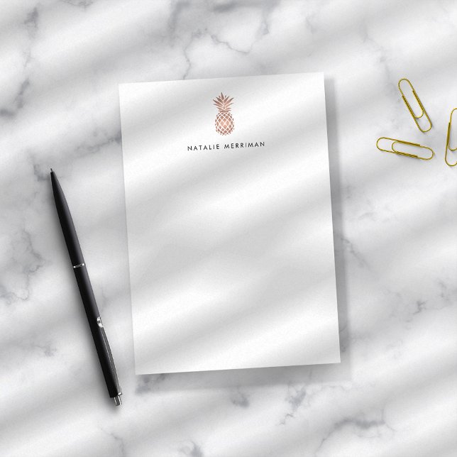 Personalized Faux Rose Gold Pineapple Post-it Notes (Creator Uploaded)