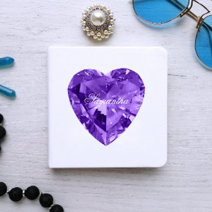 Personalized Faux Shiny Amethyst Purple Gemstone