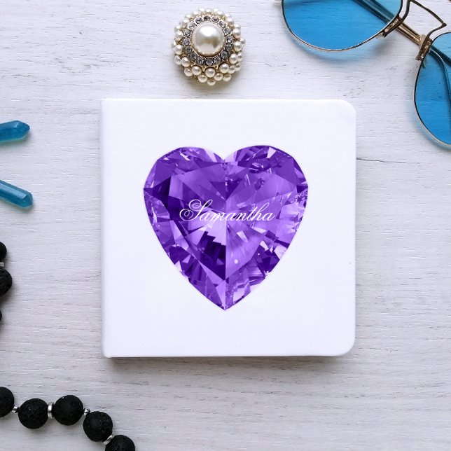 Personalized Faux Shiny Amethyst Purple Gemstone (Personalized Purple Gemstone Sticker)