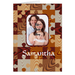 Personalized faux wood jigsaw