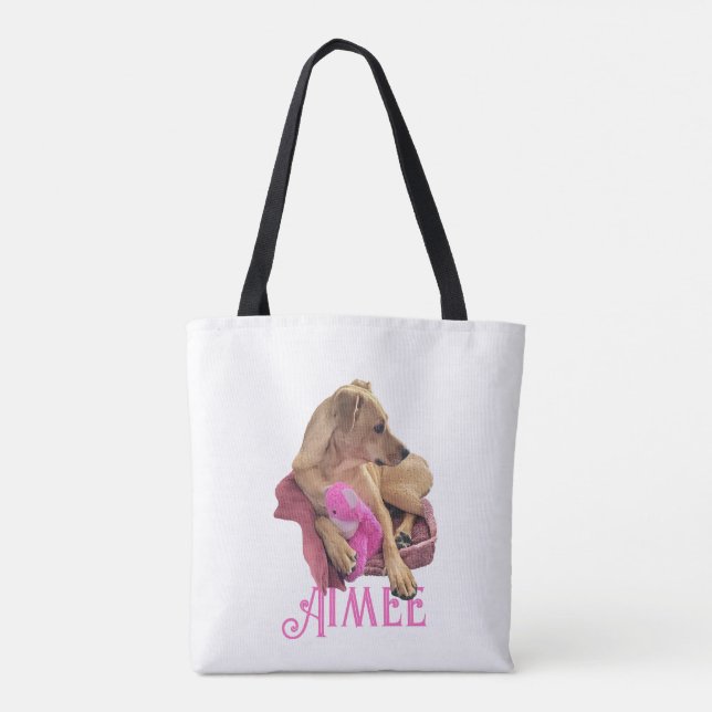 Personalized 'Fave Dogs' Shopping Tote Bag (Back)