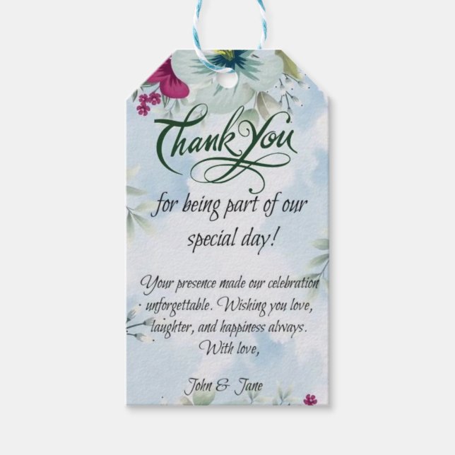 Personalized Favor Tags (Front)