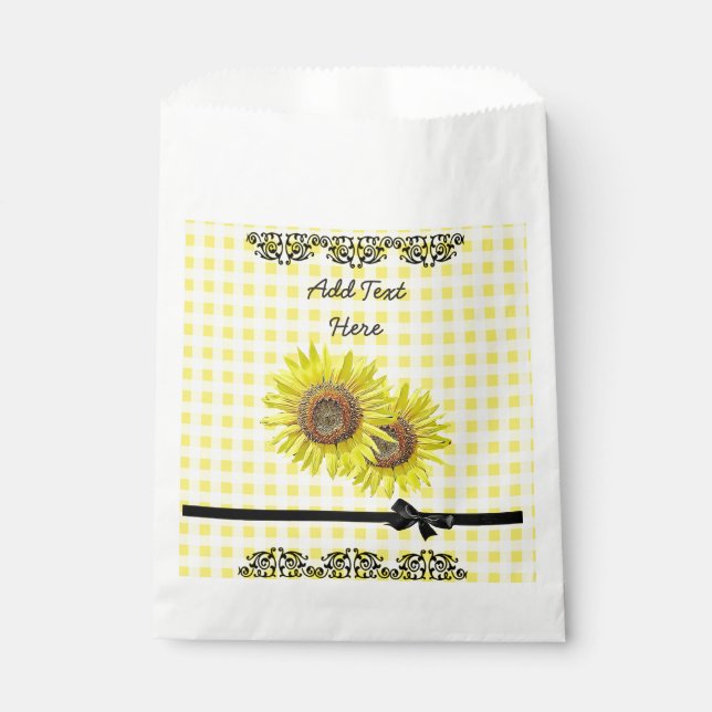Personalized Favour Bags Sunflower Themed Party (Front)