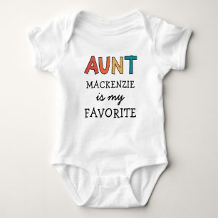 Personalized Favourite Aunt Cute I Love My Aunt  Baby Bodysuit