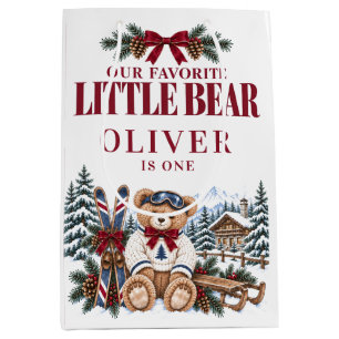 Personalized Favourite Little Bear First Birthday Medium Gift Bag