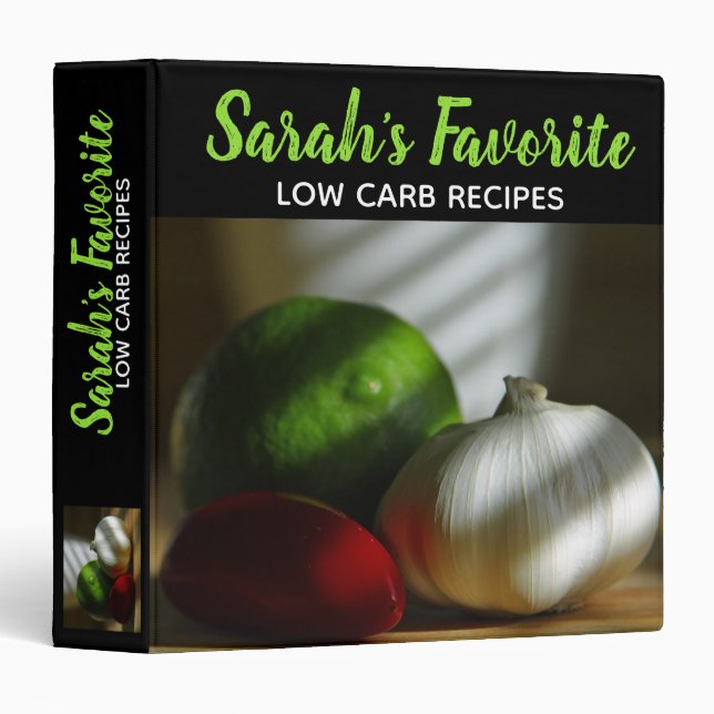 Personalized Favourite Low Carb Keto Recipe Storag Binder (Front/Spine)