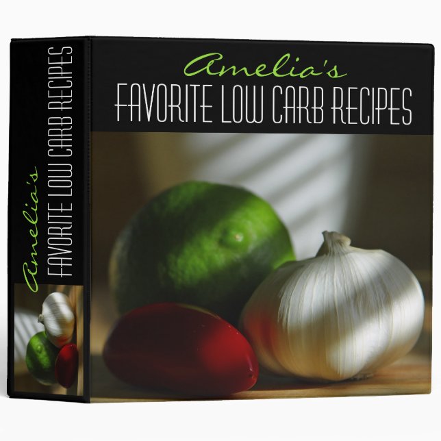 Personalized Favourite Low Carb Recipe Binder (Front/Spine)
