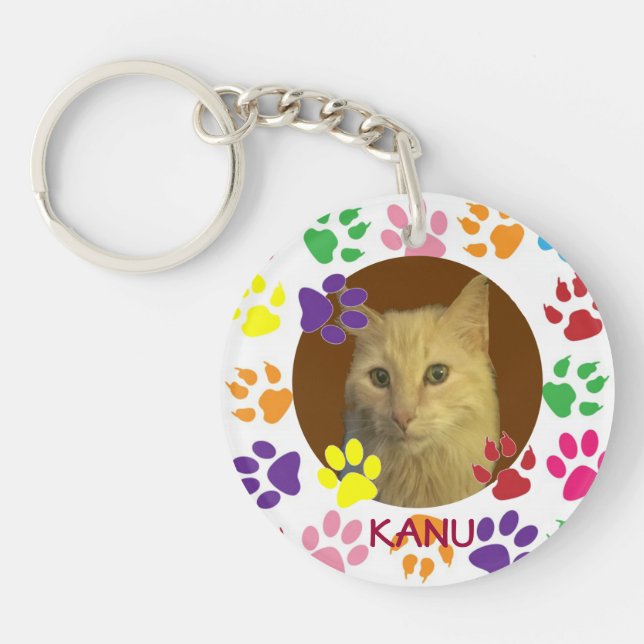 Personalized favourite Pet Photo and Name Keychain (Front)