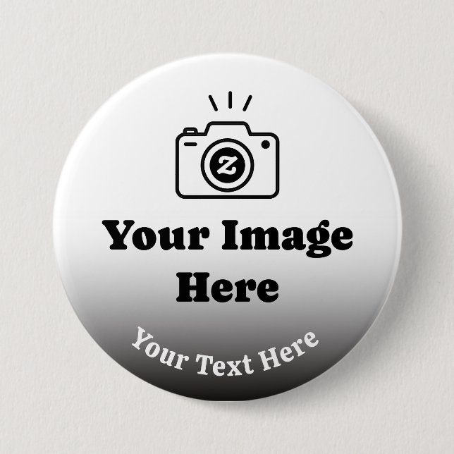 Personalized Favourite Photo with Text 3 Inch Round Button (Front)