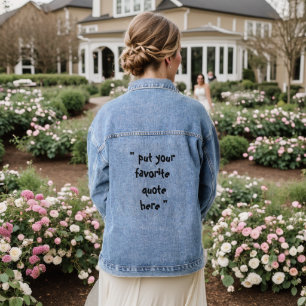 Personalized Favourite Quote Modern  Denim Jacket
