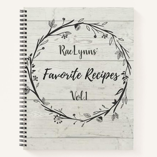 Personalized Favourite Recipes Notebook (Front)