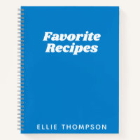 Personalized Favourite Recipes Typography in Blue