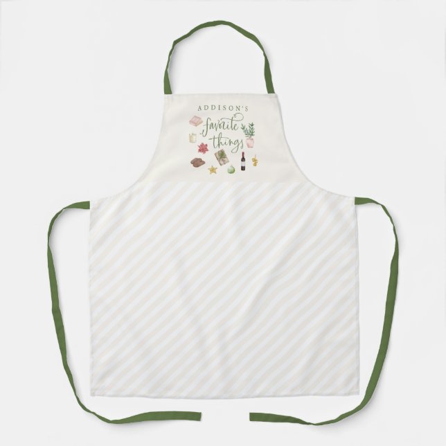 Personalized Favourite Things Christmas Apron (Front)