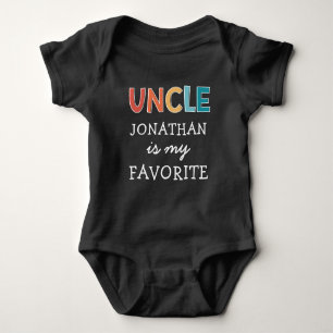 Personalized Favourite Uncle Cute I Love My Uncle Baby Bodysuit