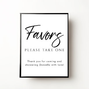 Personalized Favours Thank You Bridal Shower Sign